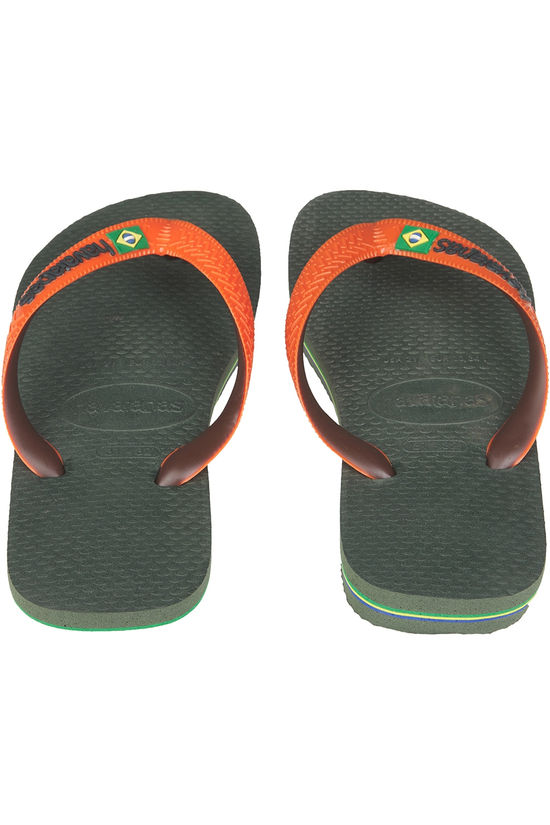 Havaianas Slipper Kids Brasil Mix Olive Green/Sunset Orange