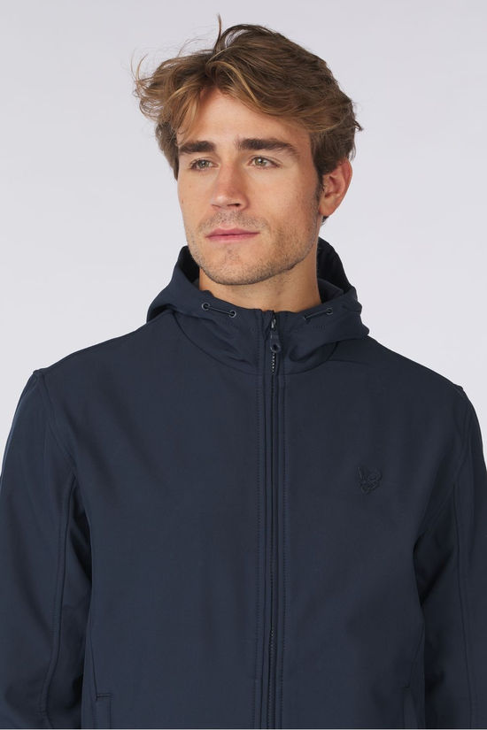 Lyle & Scott Jas Tonal Fleece Back Softshell - Tonal Eagle Dark Navy