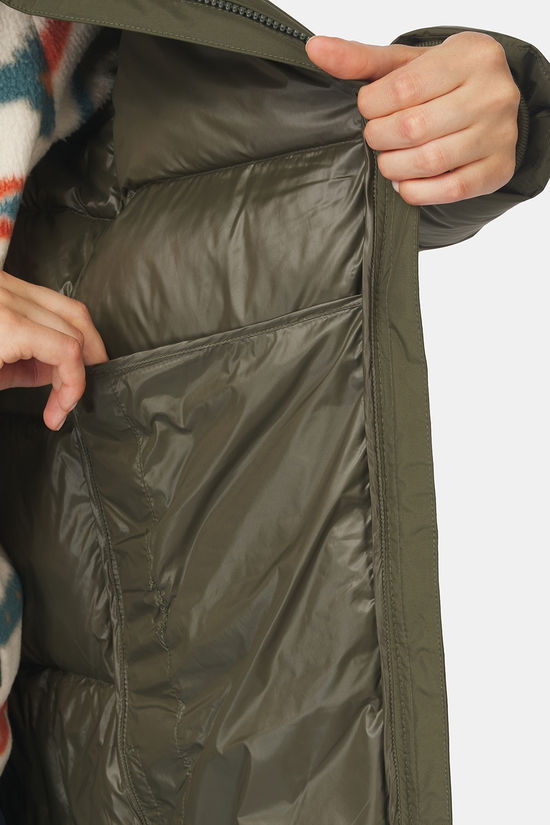 Ayacucho Doudoune Aarhus Recycled Long Down Coat W Dark Moss