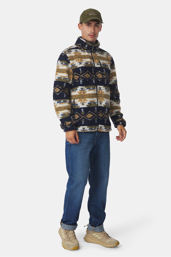 Ayacucho Fleece Fitz Roy Jaquard Sherpa Jacket Navy/Moss Print