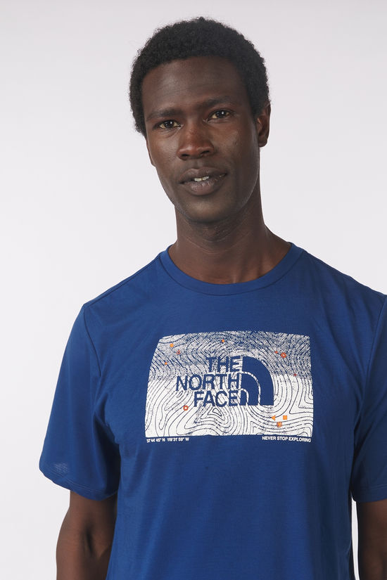 The North Face T-Shirt M Foundation Abstract Graphic Tee Estate Blue