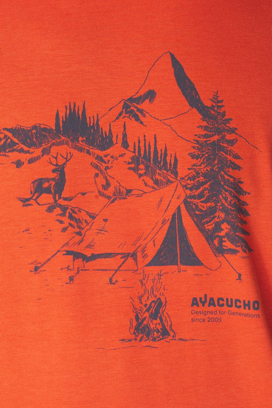 Ayacucho T-Shirt Campsite Sketch M Burnt Ochre