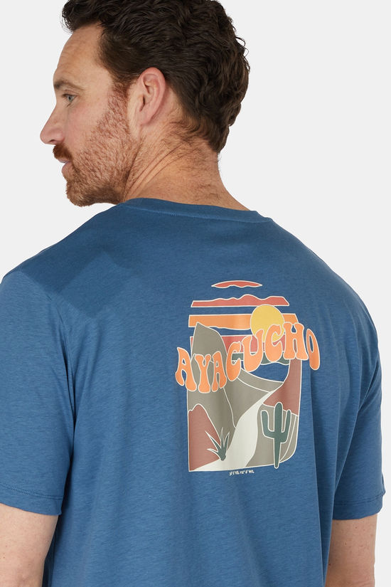 Ayacucho T-Shirt Bobcat Graphic Tee M Ensign Blue