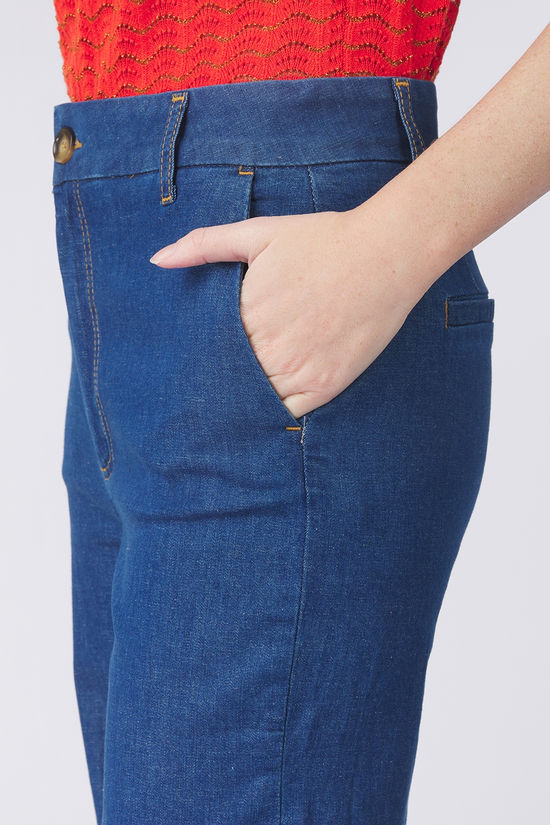King Louie Jeans Lisa Culotte Chambray Denim Blue