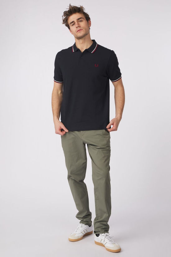 Fred Perry Polo Twin Tipped Nvy/Swht/Bntred