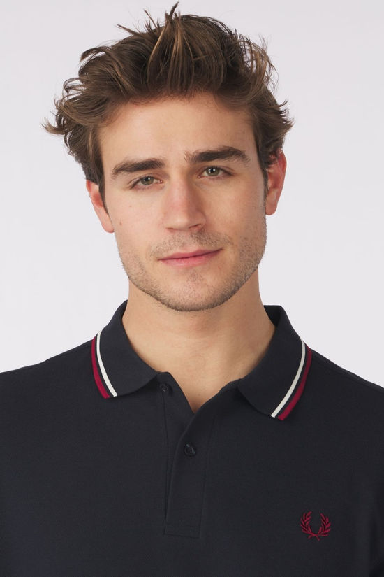Fred Perry Polo Twin Tipped Nvy/Swht/Bntred