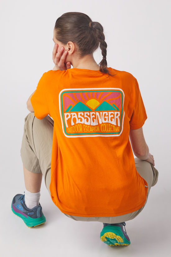 Passenger Clothing ltd T-Shirt Golden Hour Recycled Cotton Oversized T-Shirt Sunrise Orange