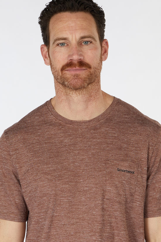 Smartwool T-Shirt Stag Stare Merino Hemp Blend Short Sleev Sable Brown Heather