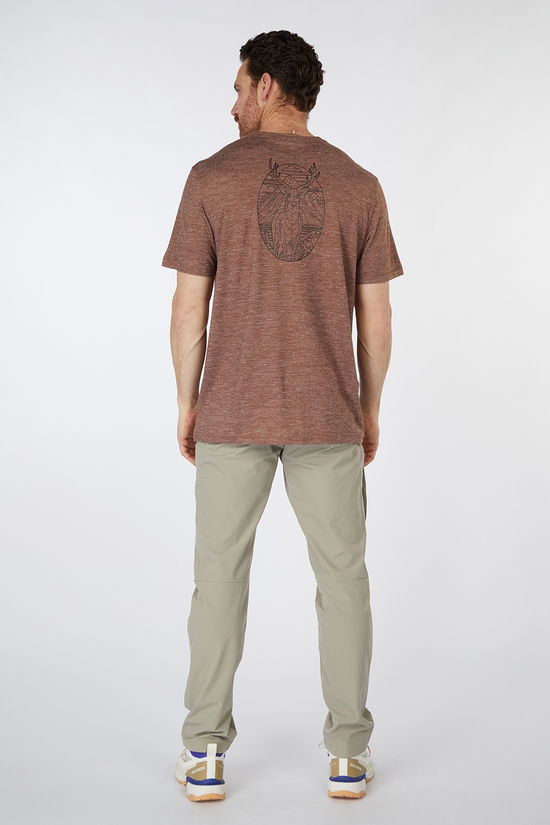 Smartwool T-Shirt Stag Stare Merino Hemp Blend Short Sleev Sable Brown Heather