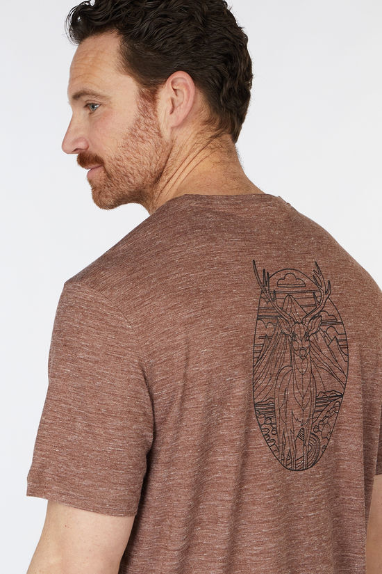 Smartwool T-Shirt Stag Stare Merino Hemp Blend Short Sleev Sable Brown Heather
