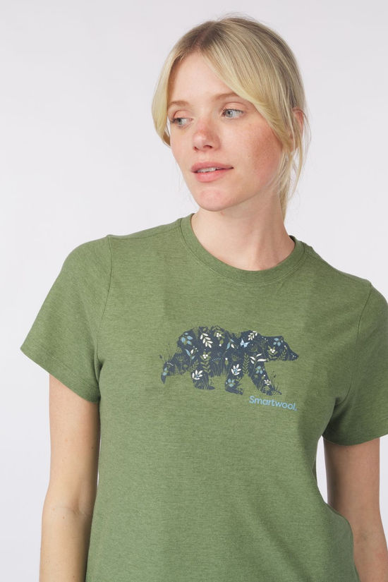 Smartwool T-Shirt Women'S Osa Vega Short Sleeve Graphic Te Fern Green