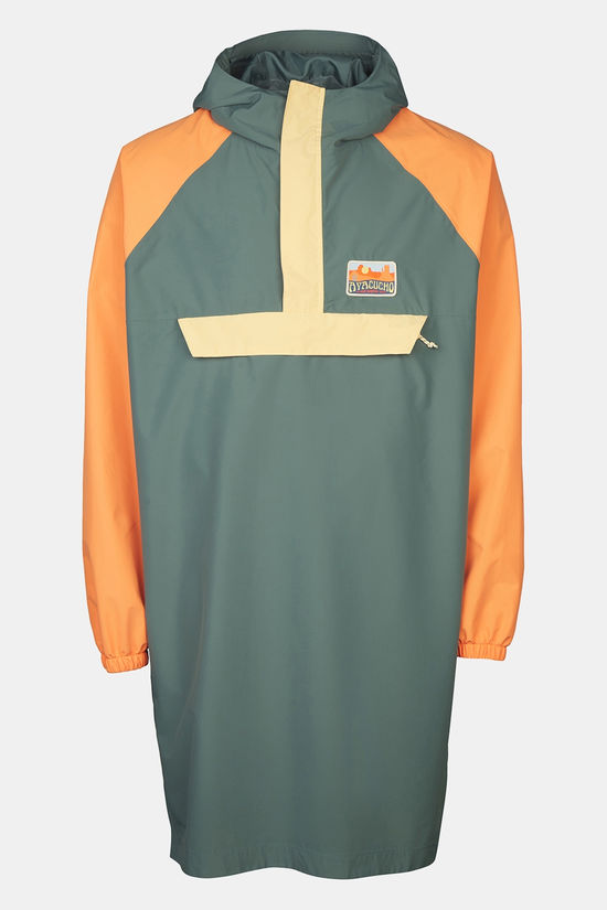 Ayacucho Poncho Festival Poncho Sage Leaf/Autumn Sunset