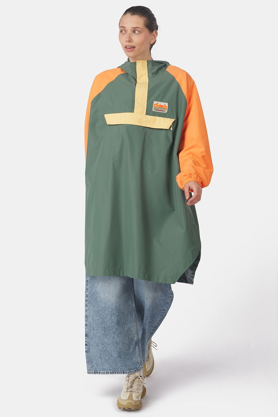 Ayacucho Poncho Festival Poncho Sage Leaf/Autumn Sunset