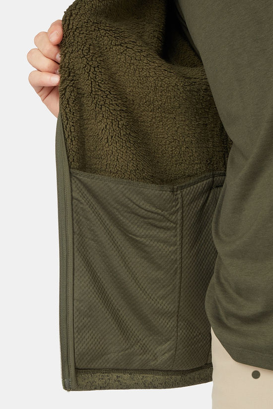 Ayacucho Polaire Grange Fleece Hoody M Dark Moss Melange