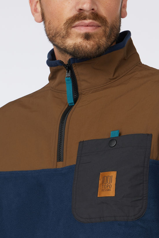 Topo Designs Polaire Vista 1/4 Zip Midnight/Desert Palm