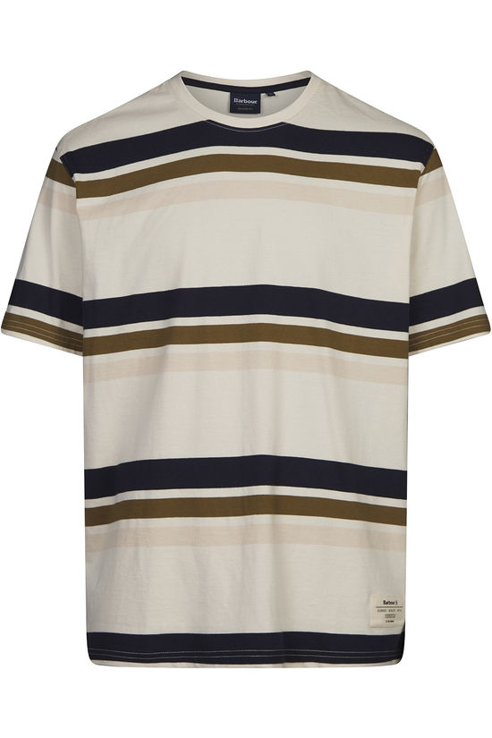 Barbour T-Shirt Golborne Stripe Relaxed Whisper White