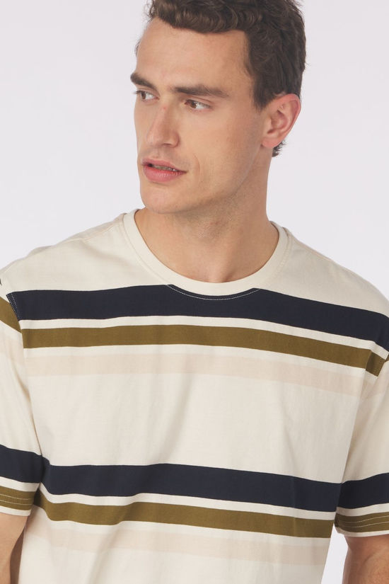Barbour T-Shirt Golborne Stripe Relaxed Whisper White