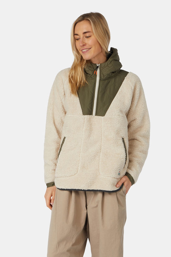 Passenger Clothing ltd Polaire Beaumont Recycled Sherpa Hooded Fleece 2.0 Vintage White