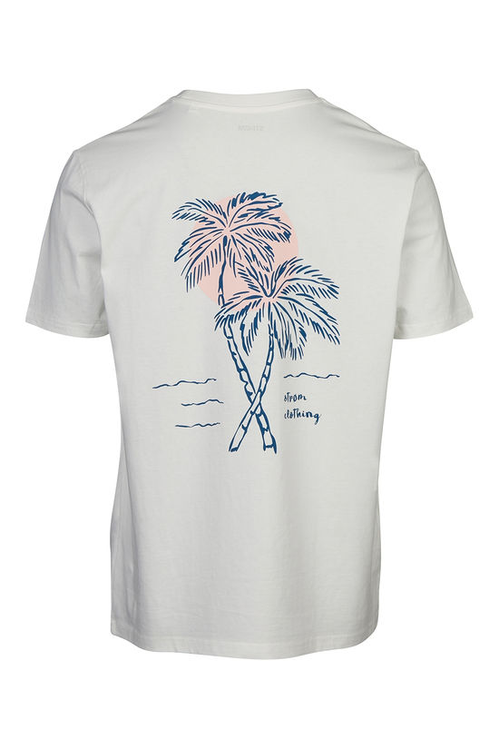 STRØM T-Shirt Palm Tree Off White