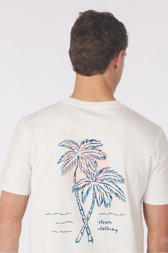 STRØM T-Shirt Palm Tree Off White