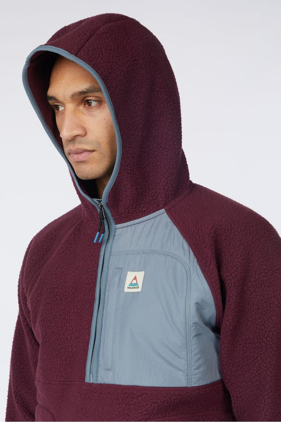 Passenger Clothing ltd Polaire Ventura 1/2 Zip Recycled Sherpa Fleece Fig