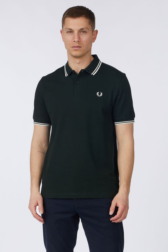 Fred Perry Polo Twin Tipped Night Green/Snwht