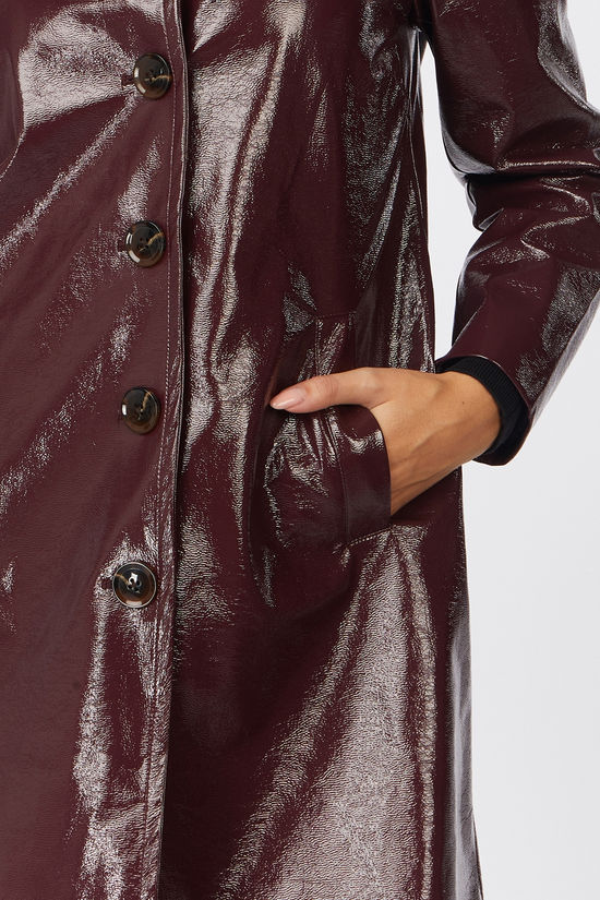 King Louie Manteau Anais Coat Shine Bordeaux Red