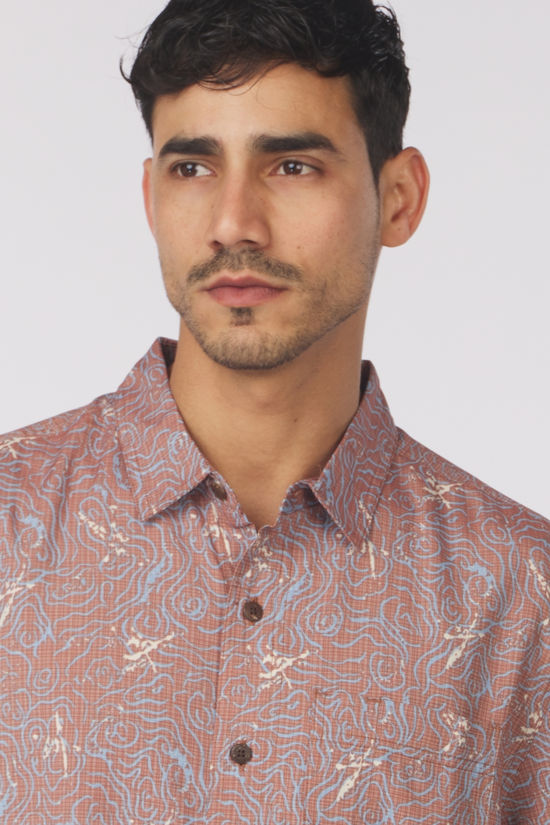 Royal Robbins Chemise  Camino Pucker S/S Mahogany Kayaker Pt