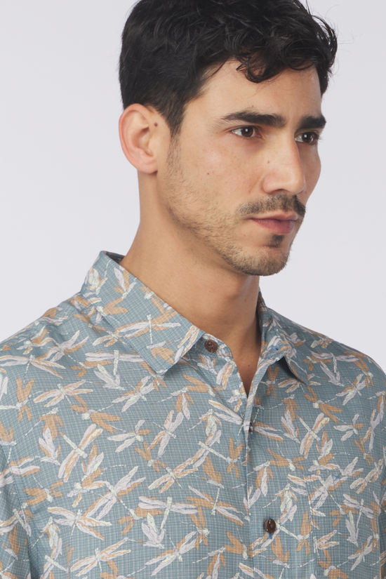 Royal Robbins Chemise  Camino Pucker S/S Orion Blue Dragonfly Pt