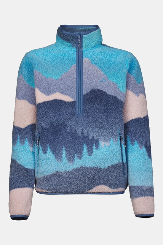 Ayacucho Polaire Thirlmere 1/2 Zip Sherpa Fleece Jacket W Aquarius Print