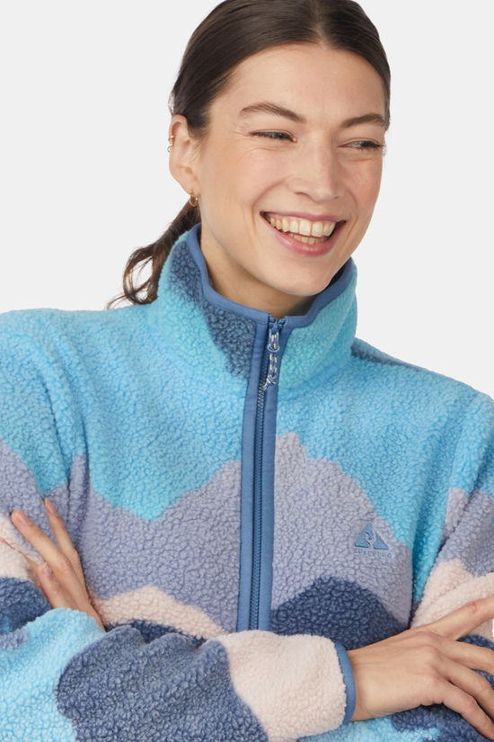 Ayacucho Polaire Thirlmere 1/2 Zip Sherpa Fleece Jacket W Aquarius Print