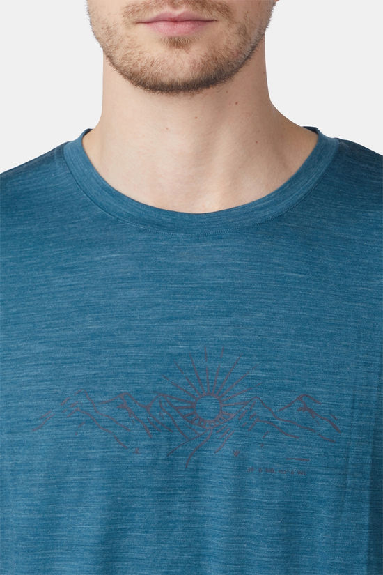 Ayacucho T-Shirt Red Rock Merino T-Shirt Ss M Indian Teal Mélange