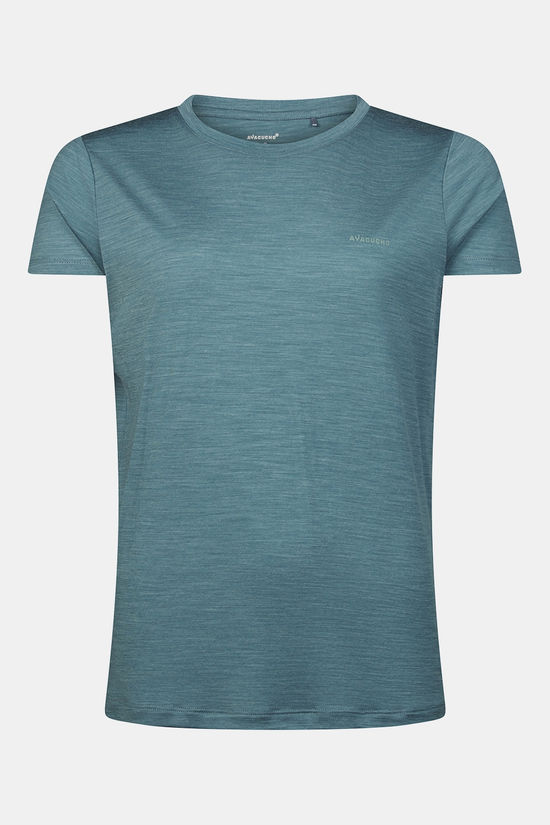 Ayacucho T-Shirt Ridge Trail Merino Print Ss W Goblin Blue
