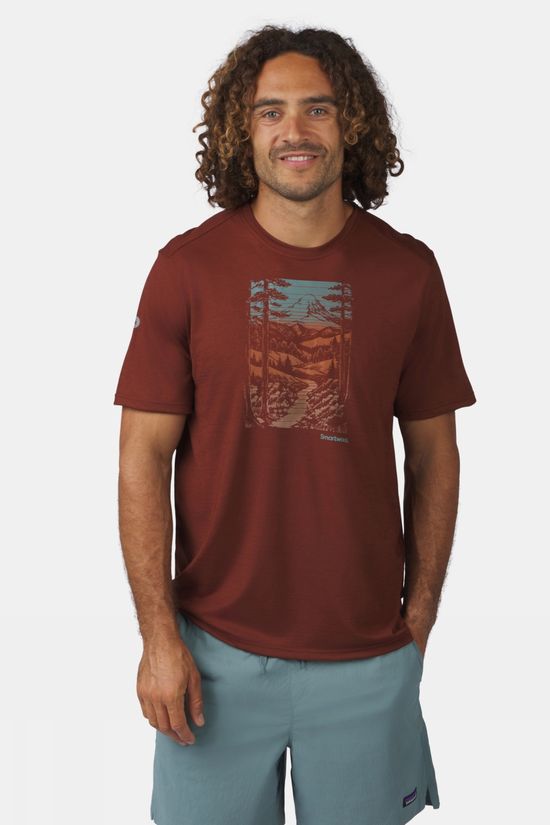 Smartwool T-Shirt Men'S Winding Trail Active Short Sleeve Burnt Sienna