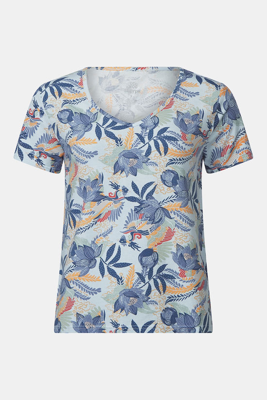 Sherpa T-Shirt Neha V-Neck Tee Seaport Blue Peacock