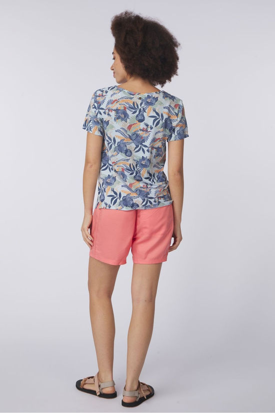 Sherpa T-Shirt Neha V-Neck Tee Seaport Blue Peacock