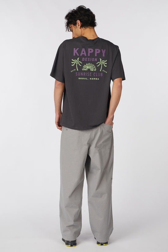 Kappy Design Broek Two Tuck Wide Pants Light Gray