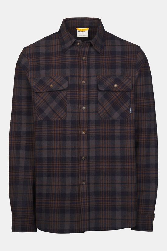 Ayacucho Chemise Ember Heavy Flannel Check Shirt Ls M Ensign Blue /Brown Check