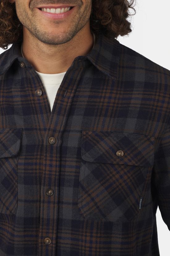 Ayacucho Chemise Ember Heavy Flannel Check Shirt Ls M Ensign Blue /Brown Check