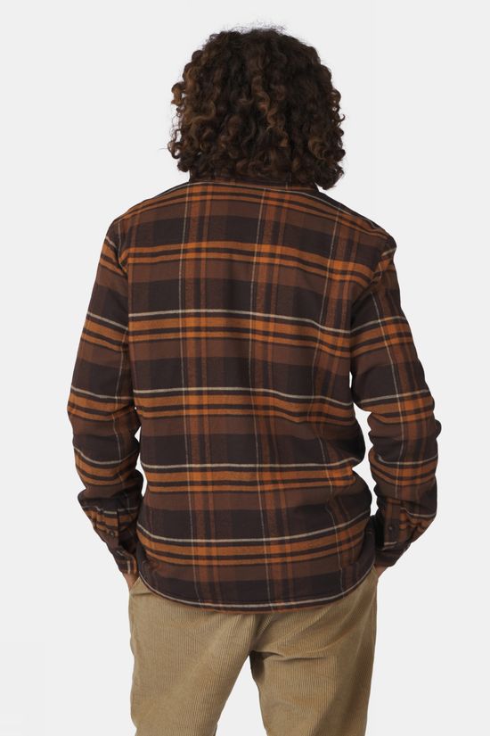 Ayacucho Hemd Creek Padded Flannel Check Shirt Ls M Orange Rust/Brown Check