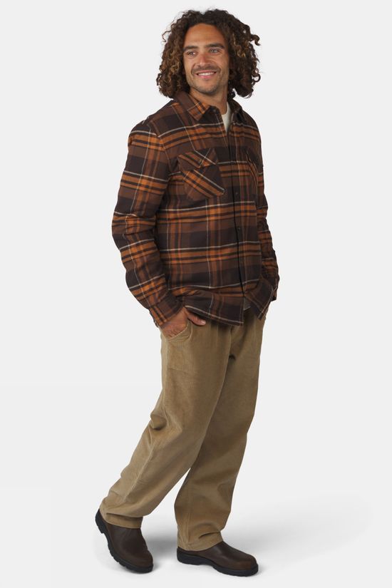 Ayacucho Hemd Creek Padded Flannel Check Shirt Ls M Orange Rust/Brown Check