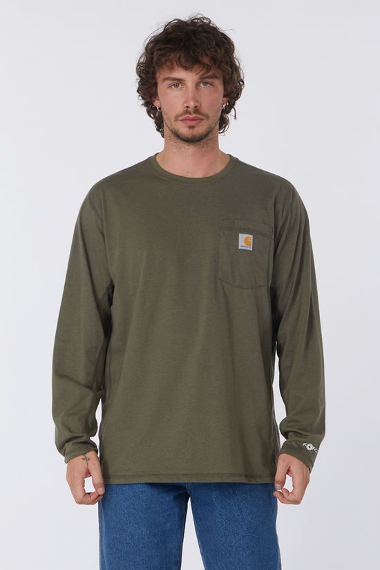 Carhartt T-Shirt Carhartt Force™ Relaxed Ls T-Shirt Basil Heather
