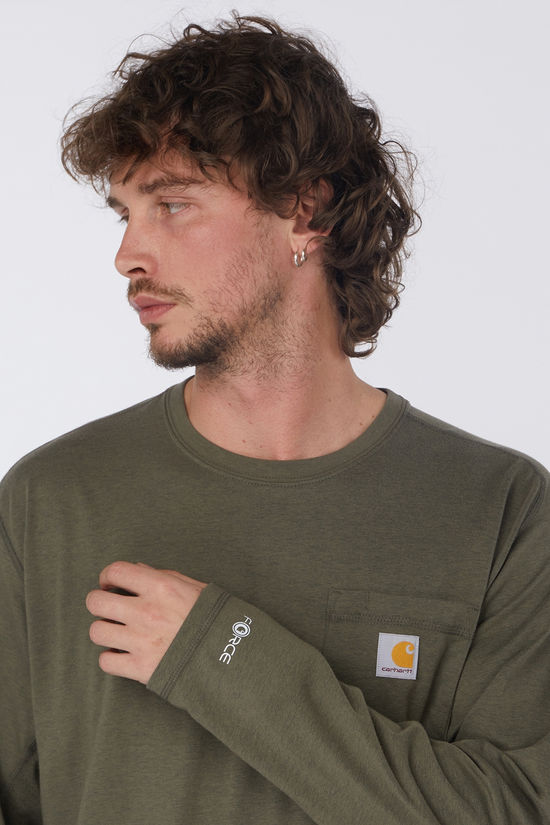 Carhartt T-Shirt Carhartt Force™ Relaxed Ls T-Shirt Basil Heather