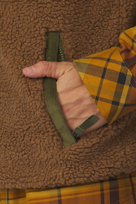 Passenger Bodywarmer Trekker Recycled Deep Pile Sherpa Vest Caramel