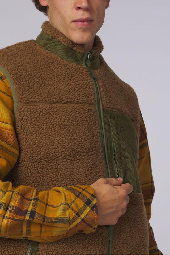 Passenger Bodywarmer Trekker Recycled Deep Pile Sherpa Vest Caramel