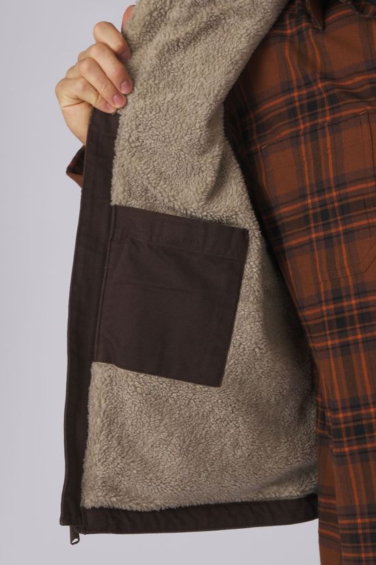 Carhartt Gilet Washed Duck Mock-Neck Vest Dark Brown