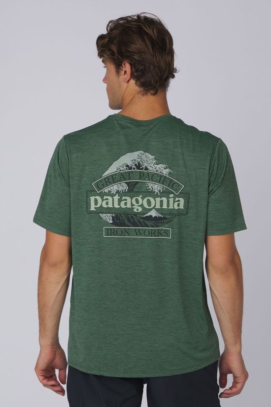 Patagonia T-Shirt M'S Cap Cool Daily Shirt - Great Waves Canopy Green - Light Canopy Green X-Dye
