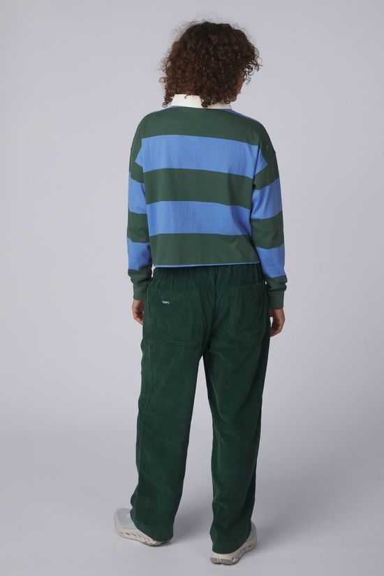 Patagonia Hemd W'S L/S Rugby Shirt Wide Stripe: Diver Blue