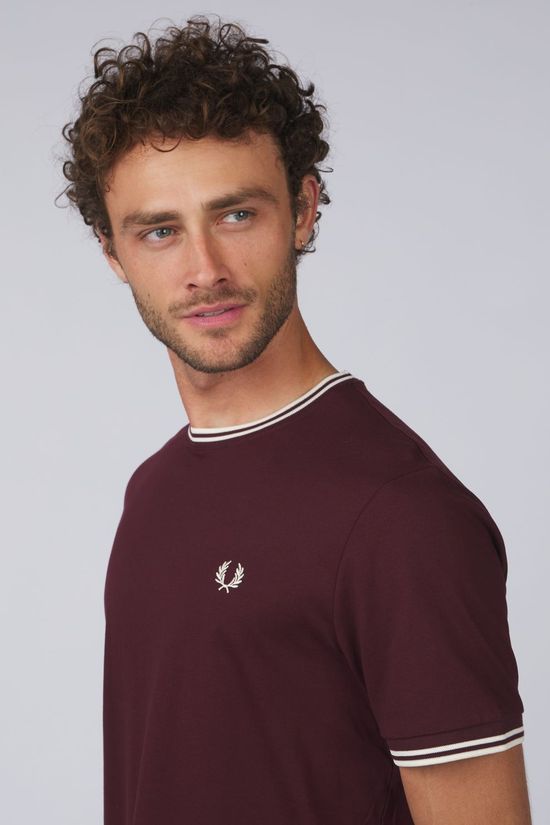 Fred Perry T-Shirt Twin Tipped Sharp Oxblood/Ecru