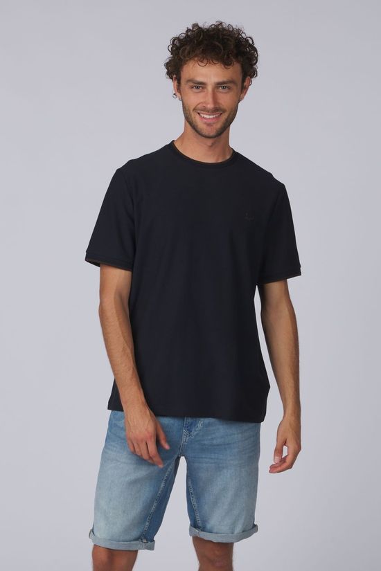 Fred Perry T-Shirt Trim Detail Crepe Pique Tshirt Sharp Navy